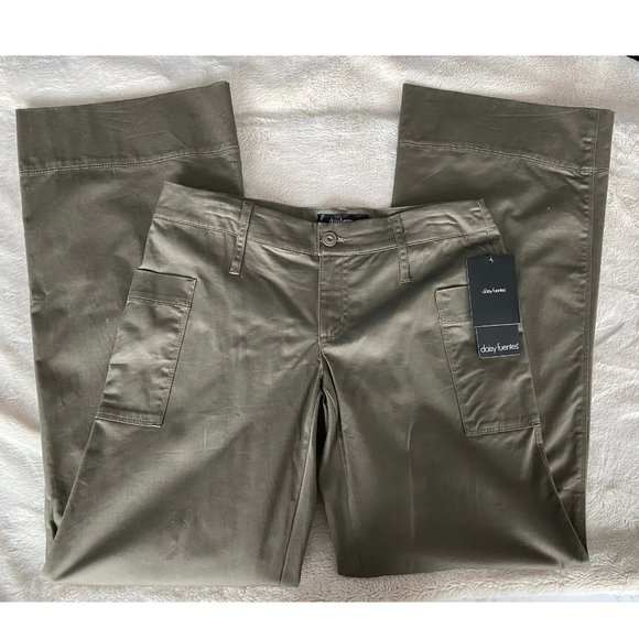 DAISY FUENTES Khaki Lightweight Wide Leg Pants - Picture 3 of 8